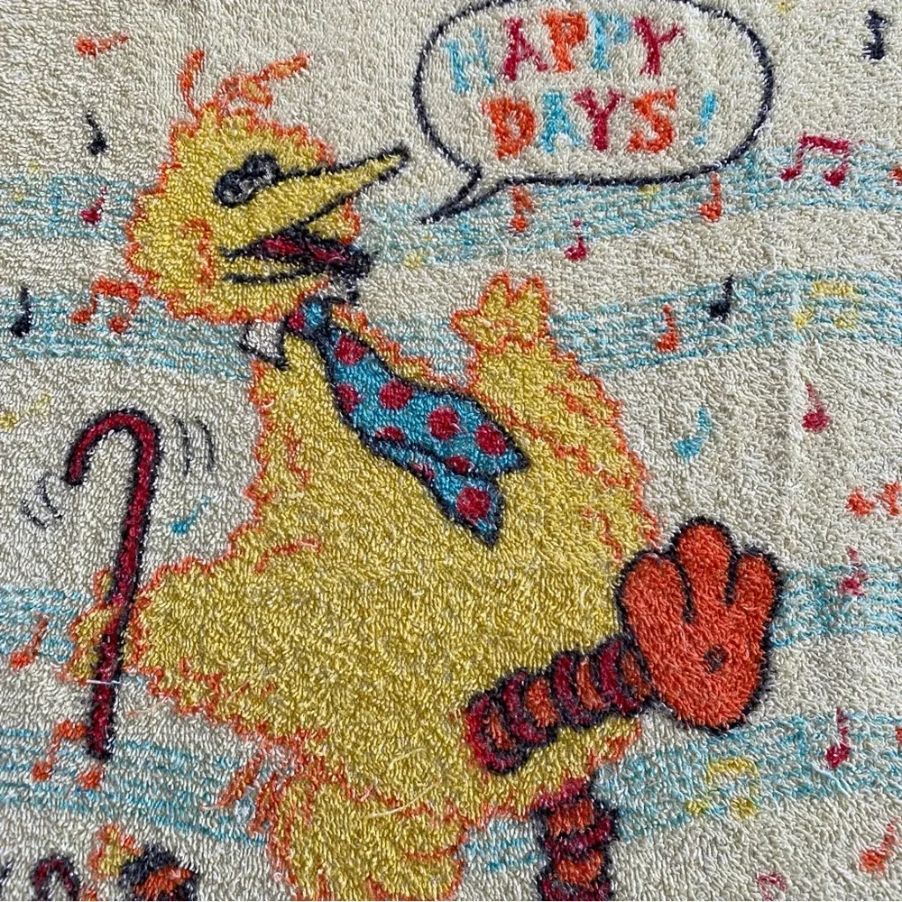 Vintage Sesame Street Terrycloth Towel Bath Towel Beach Towel Big Bird